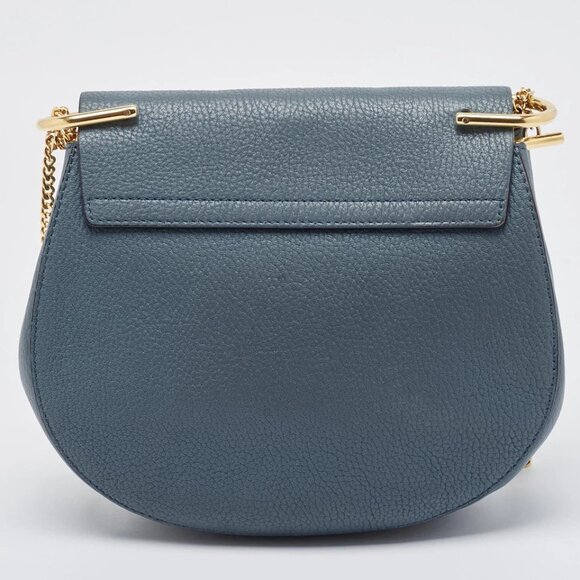 Chloe Blue Leather Medium Drew Shoulder Bag 436-050225 - Picture 2 of 9